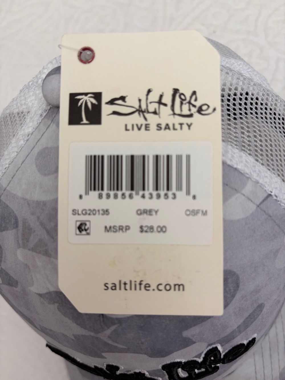 Salt Life Gray Camo Mesh-Back Trucker Hat - Picture 2 of 3
